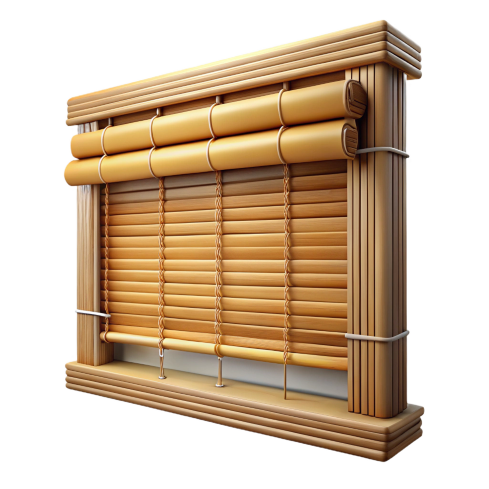 beautiful artistic Window Blinds Bamboo Material Transparent Background exclusive png