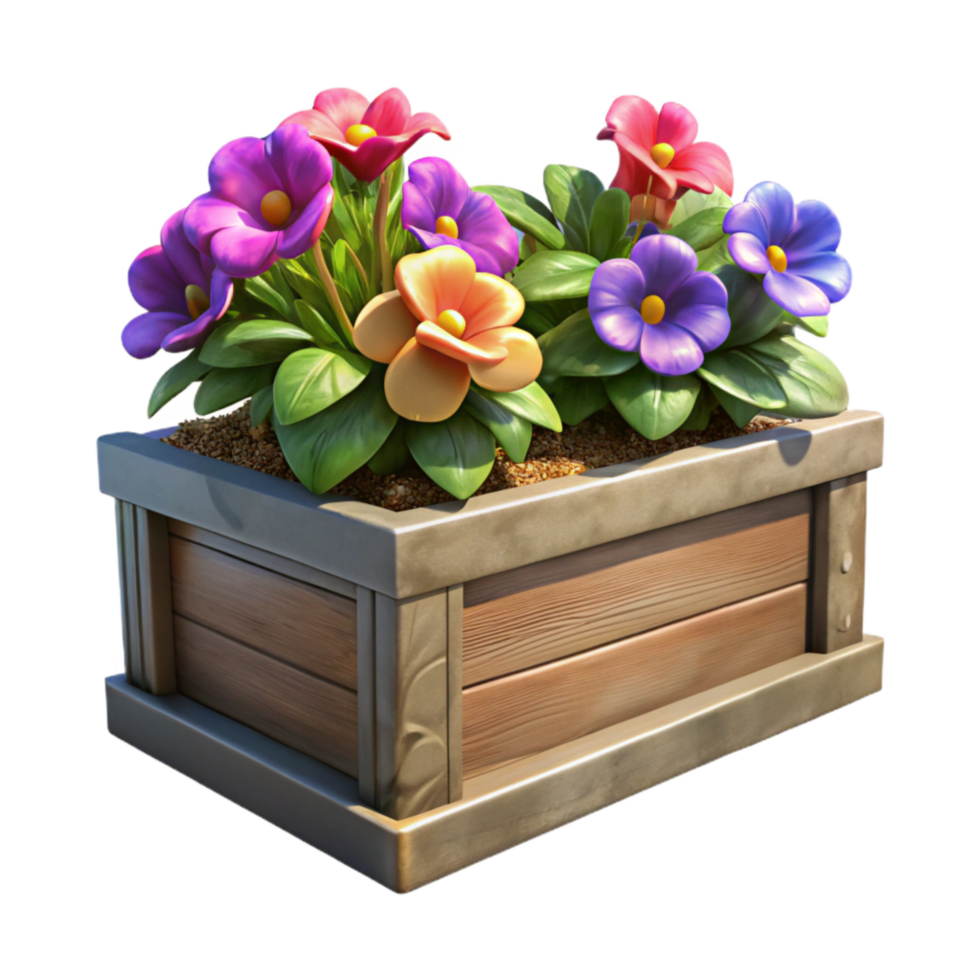 vibrant abstract Window Box Flower Display Isolated Colorful Petunias professional png