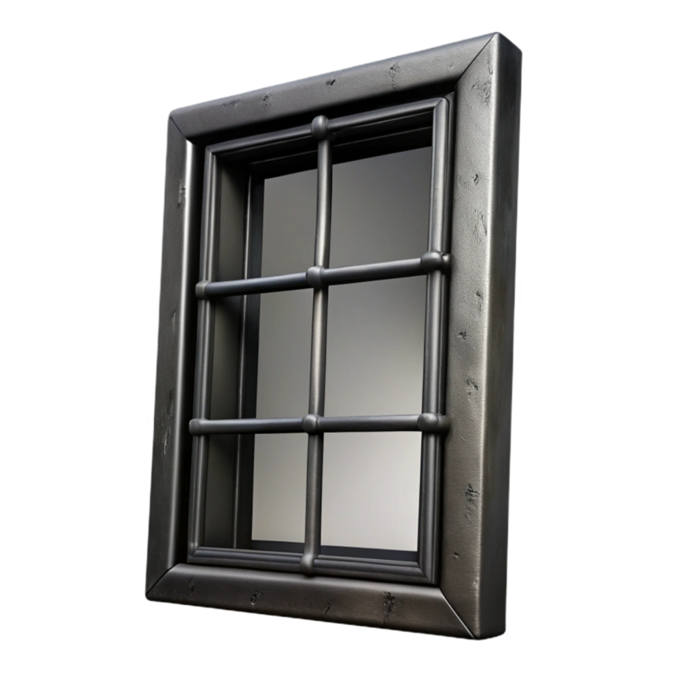 impressive artistic Window Frame Metal Black Isolated Cutout high quality png