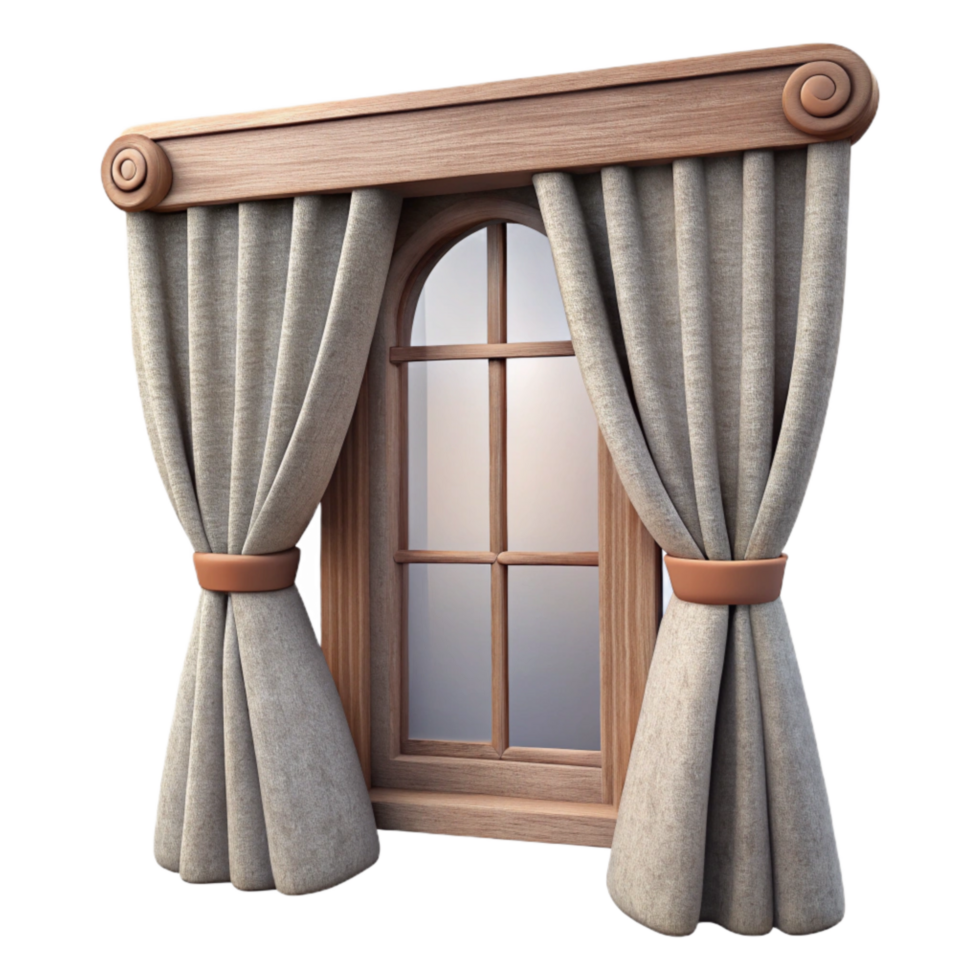 elegant vintage Window Curtains Linen Material Cutout high quality png