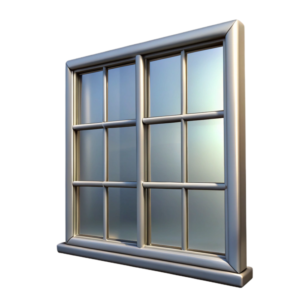 dramatic minimalist Window Pane Clear Glass Isolated on Transparent Background premium png