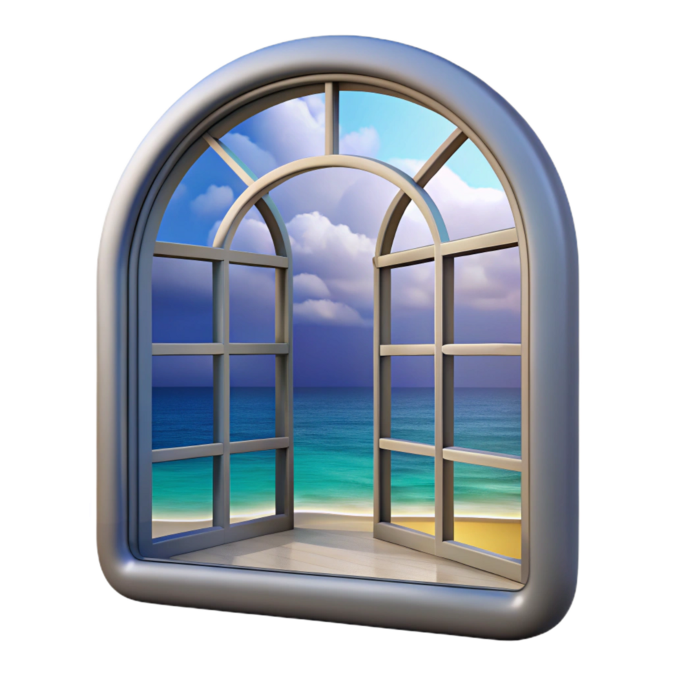 magnificent classic Window View Ocean Horizon Cutout png