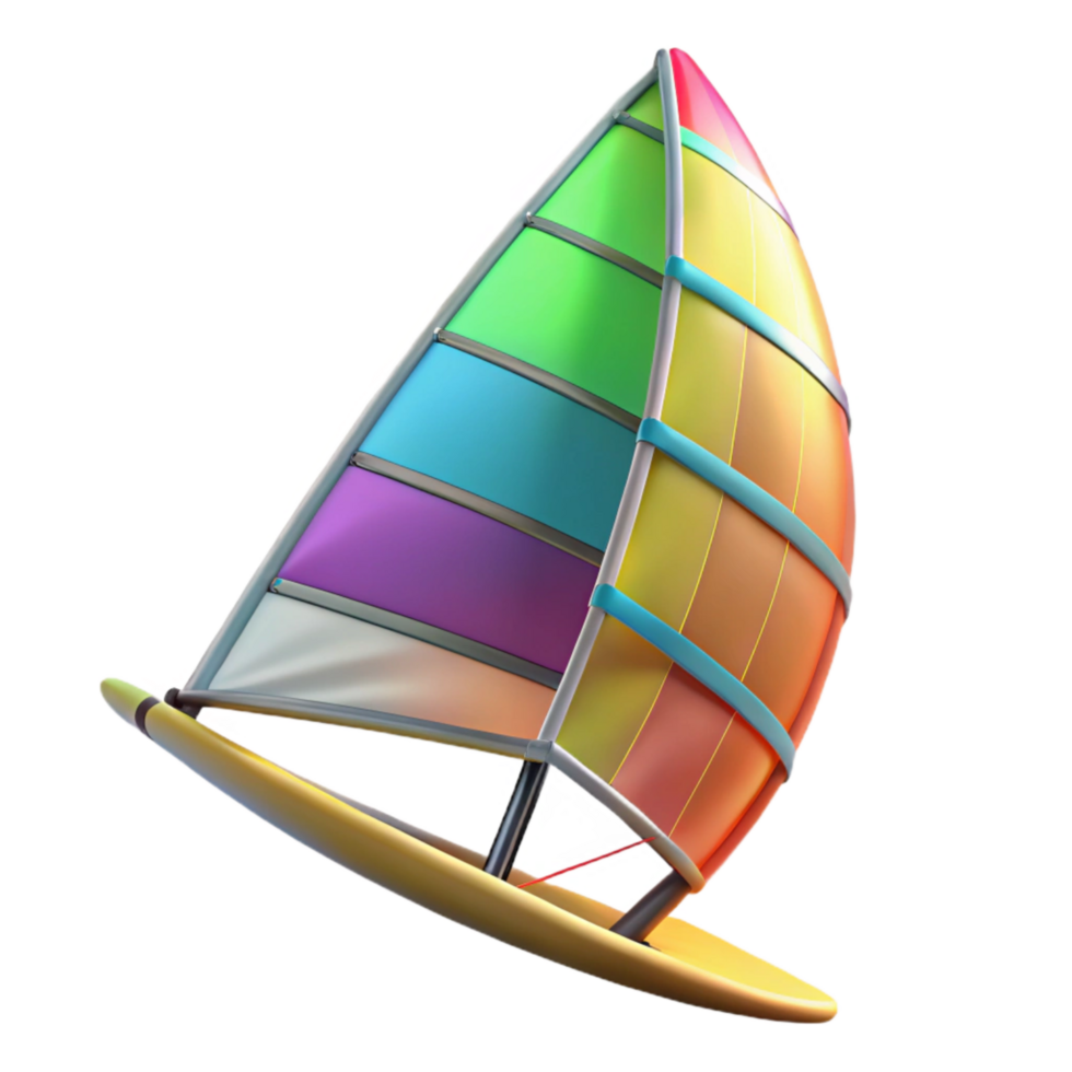 magnificent modern Windsurfing Sail Colorful Design Isolated authentic png