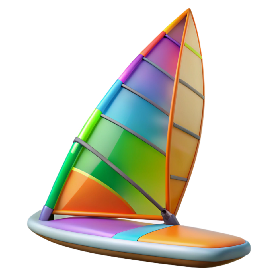 elegant modern Windsurfing Sail Colorful Design Isolated authentic png