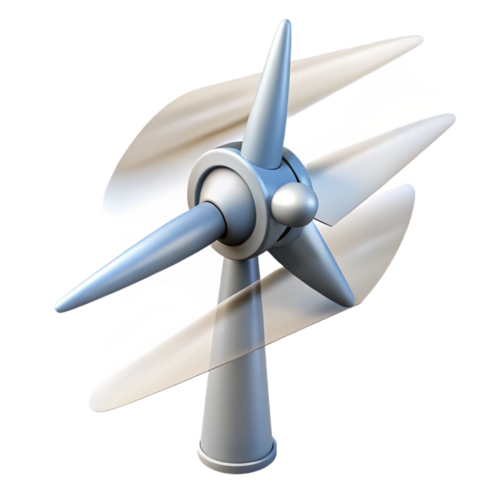 vibrant minimalist Wind Turbine Blades Motion Blur Transparent Background high quality png