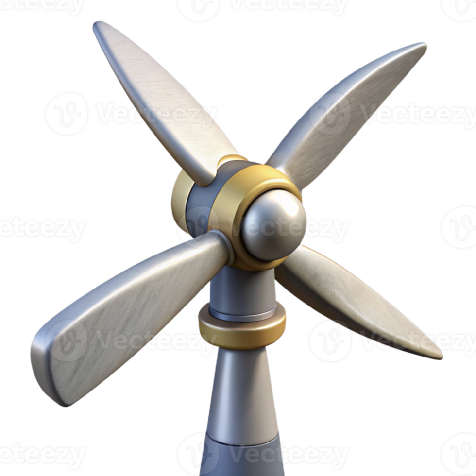 beautiful traditional Wind Turbine Blades Rotating Isolated Element png