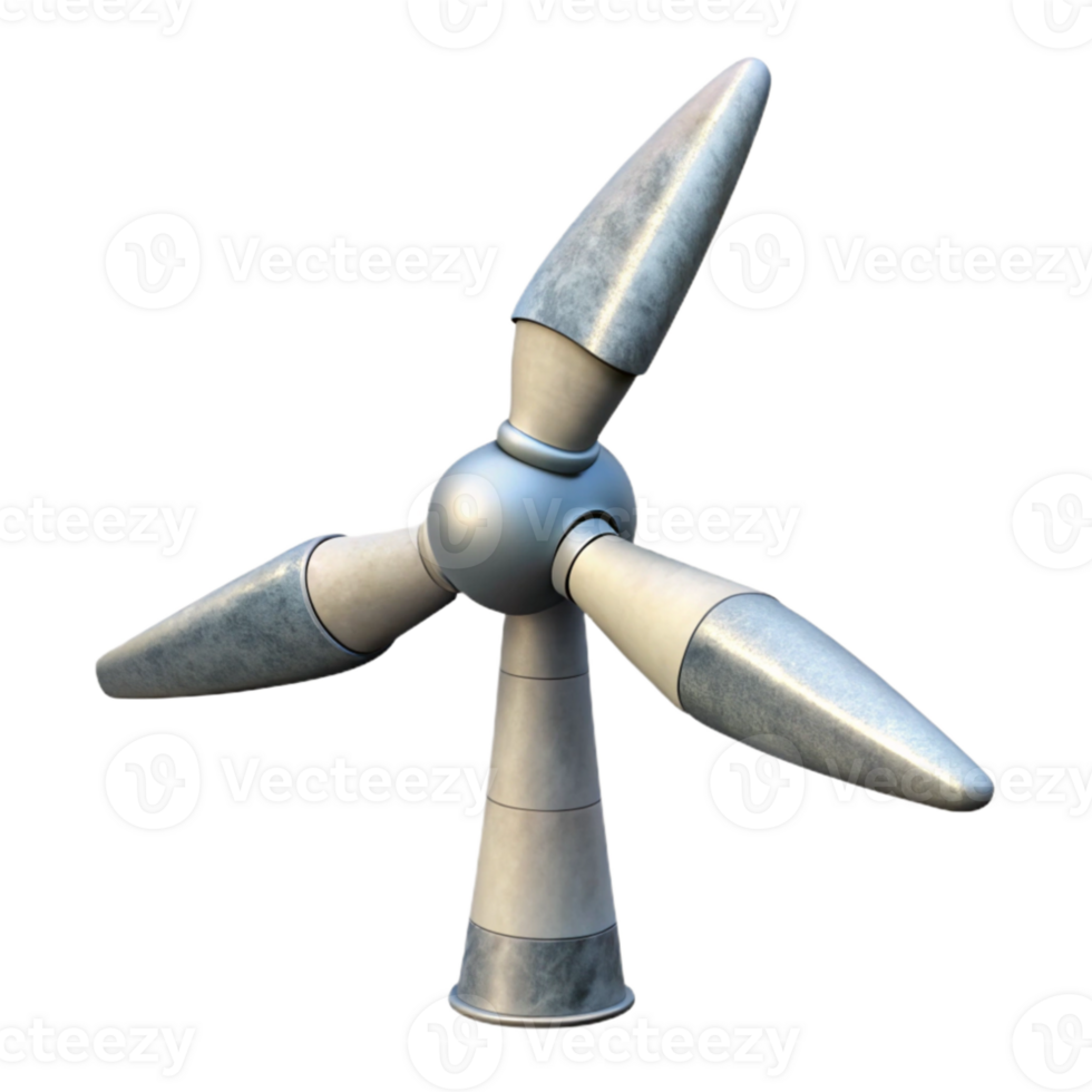 serene modern Wind Turbine Blades Rotating Isolated Element premium png