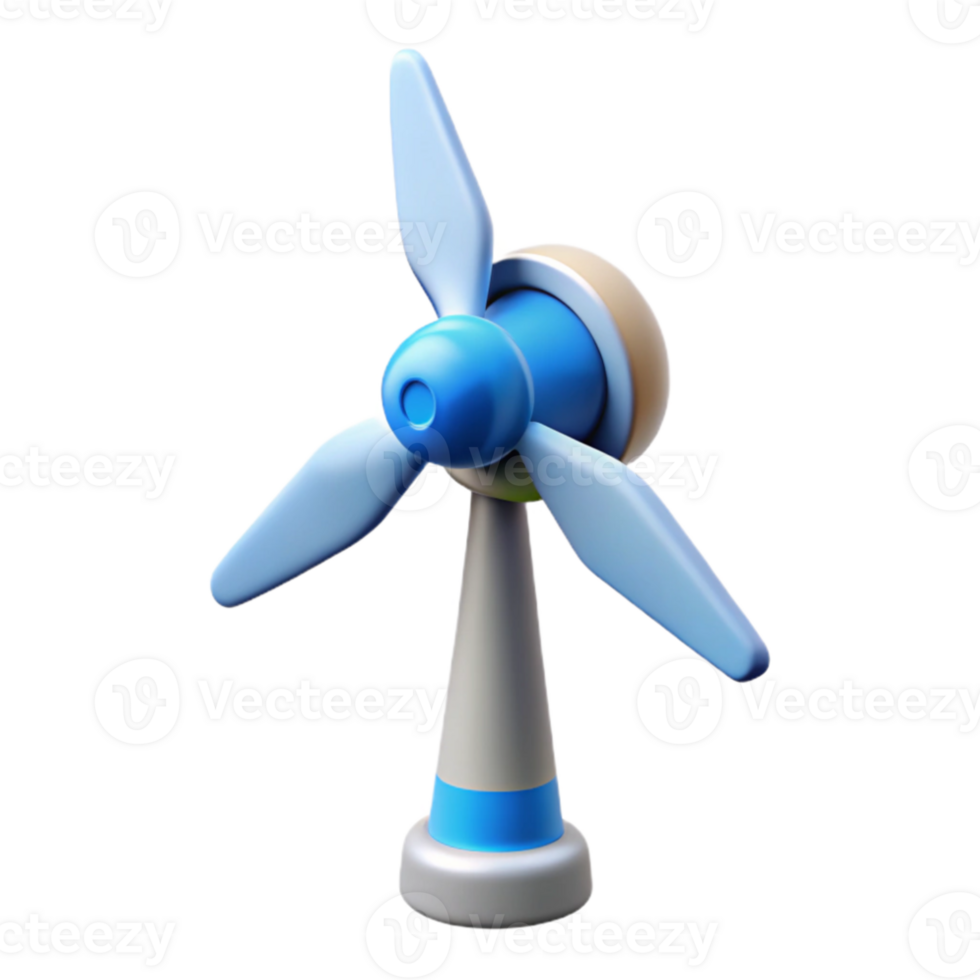 beautiful modern Wind Turbine Clean Energy Blue Sky Cutout Transparent Background authentic png
