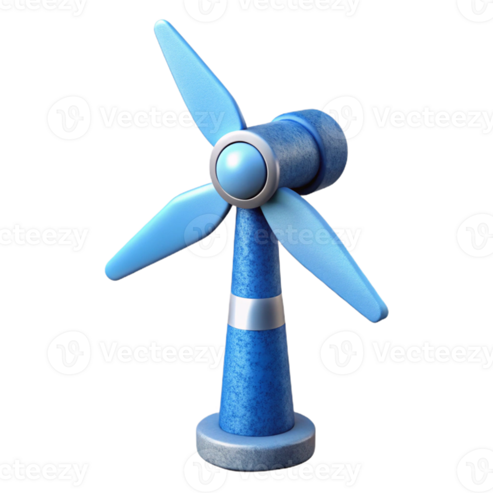 impressive traditional Wind Turbine Clean Energy Blue Sky Cutout Transparent Background authentic png