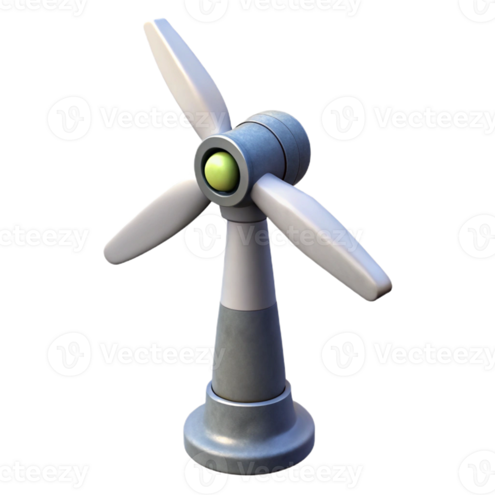 elegant rustic Wind Turbine Clean Energy Blue Sky Cutout Transparent Background exclusive png