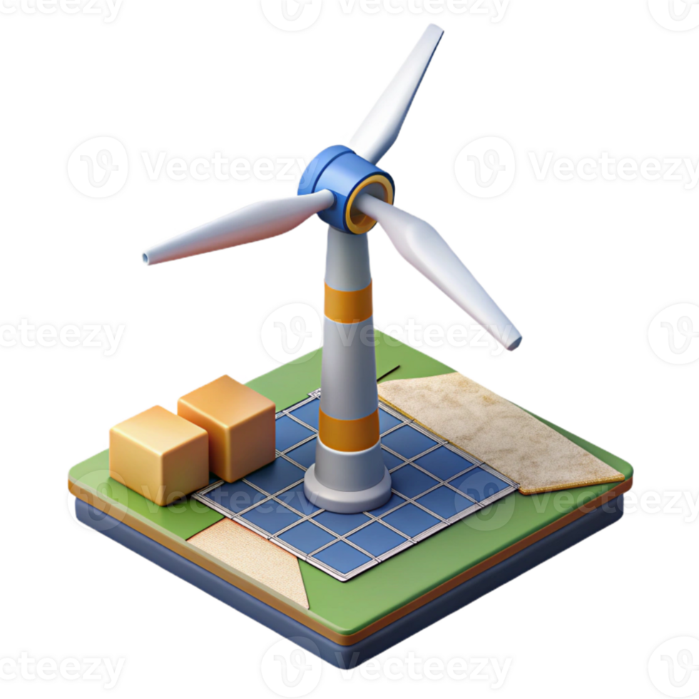 serene rustic Wind Turbine Construction Process Diagram Cutout exclusive png