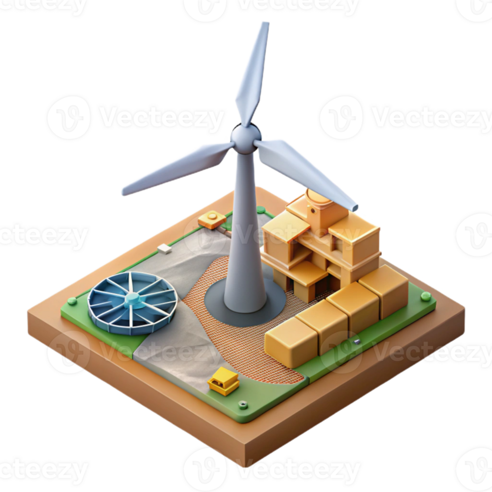 stunning contemporary Wind Turbine Construction Site Aerial View Transparent Background high quality png