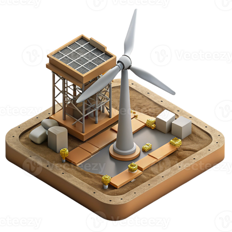 magnificent abstract Wind Turbine Construction Site Aerial View Transparent Background professional png