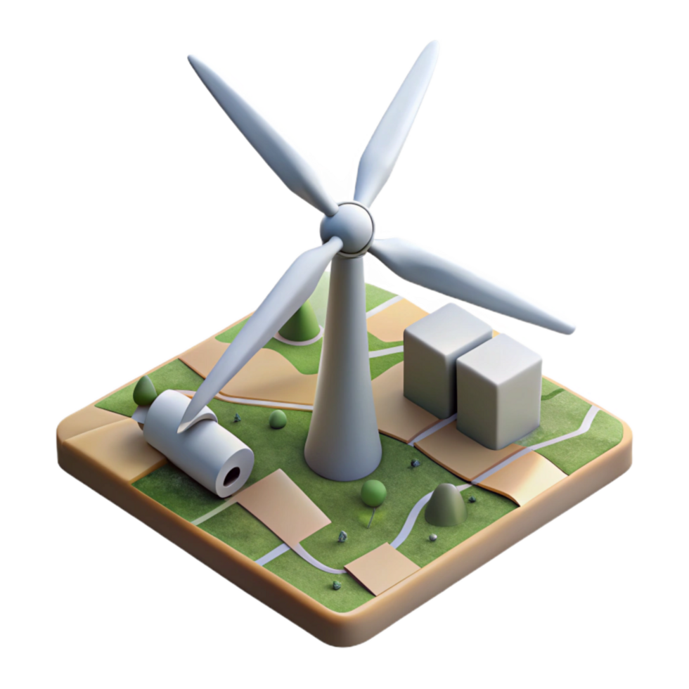 dramatic traditional Wind Turbine Farm Aerial View Isolated original png