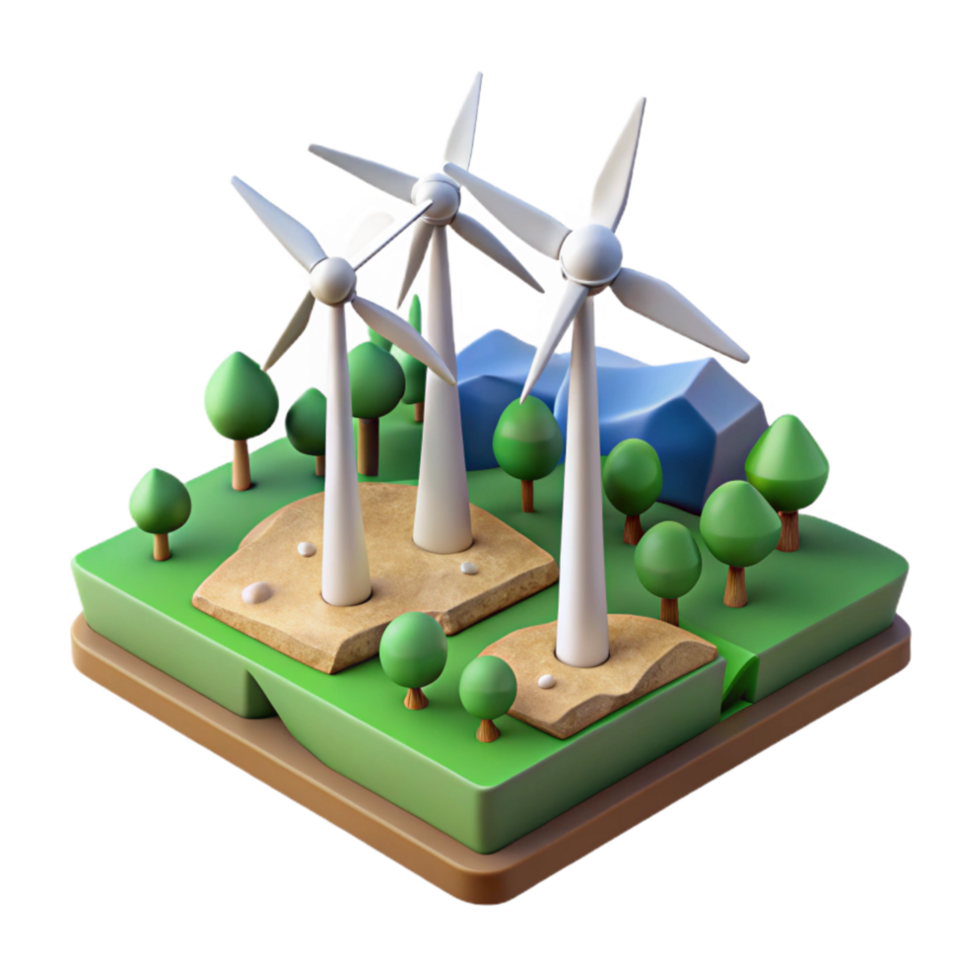 magnificent abstract Wind Turbine Farm Landscape View Cutout high resolution png