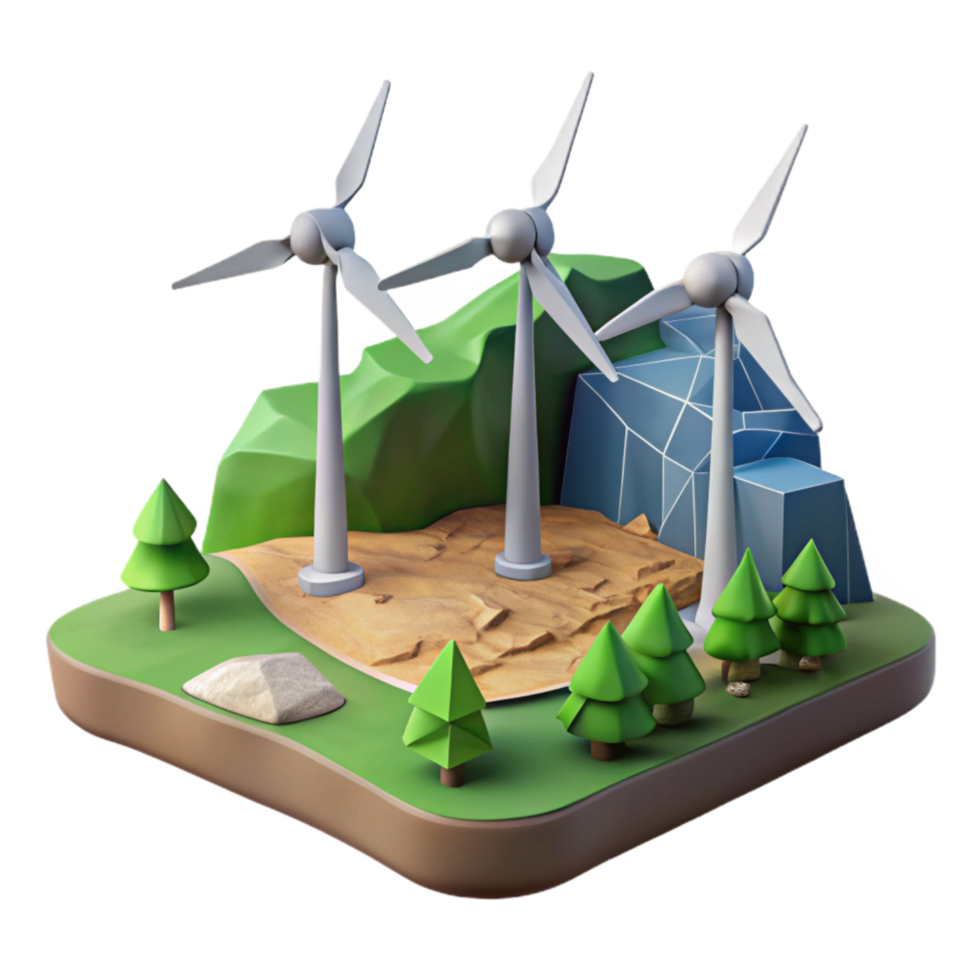 wonderful traditional Wind Turbine Farm Landscape View Cutout professional png