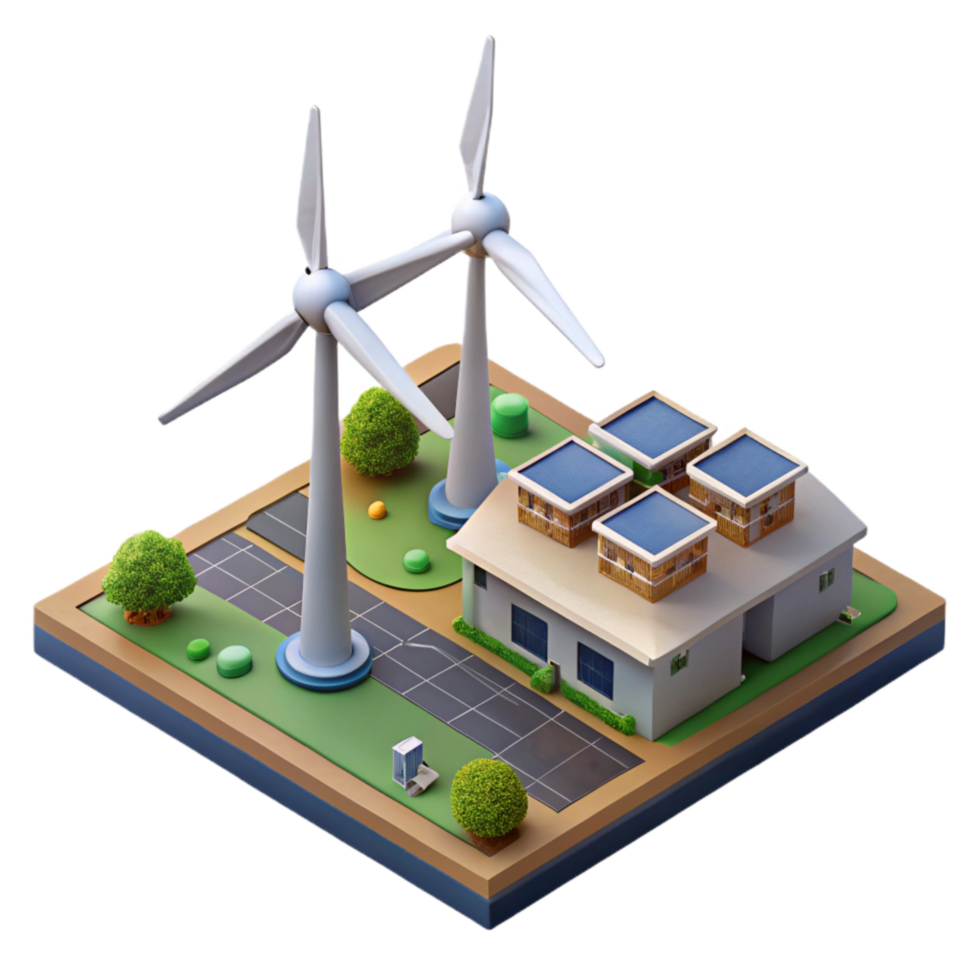 stunning rustic Wind Turbine Farm Top View Isolated high resolution png