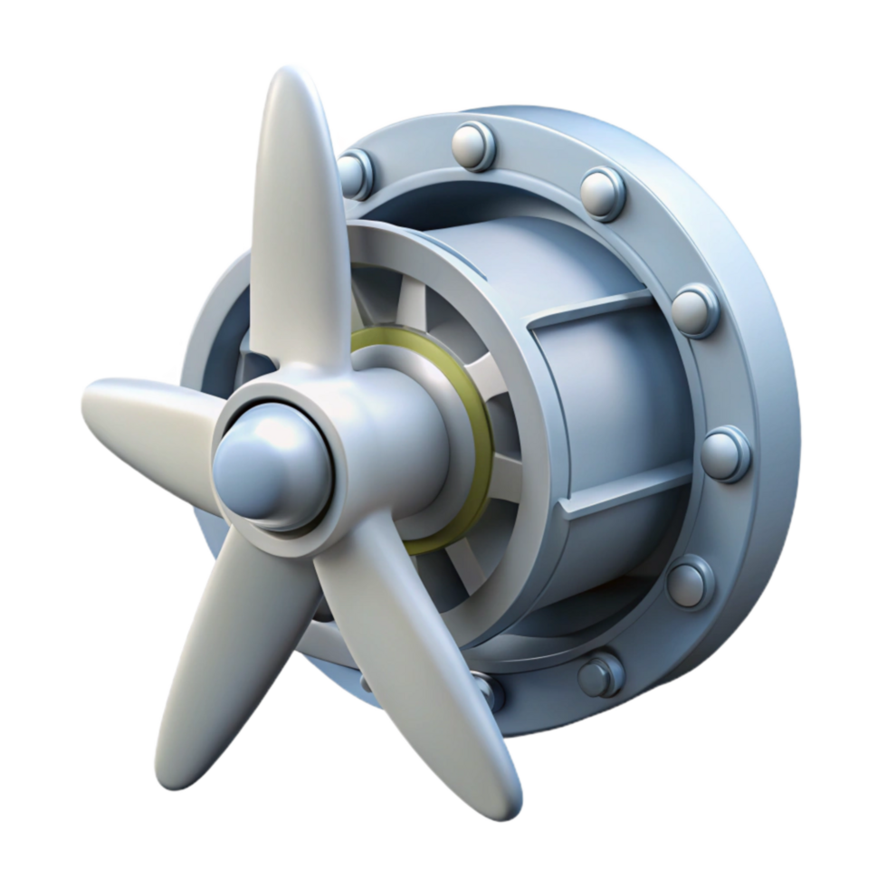 serene abstract Wind Turbine Gearbox Closeup Cutout Transparent Background authentic png