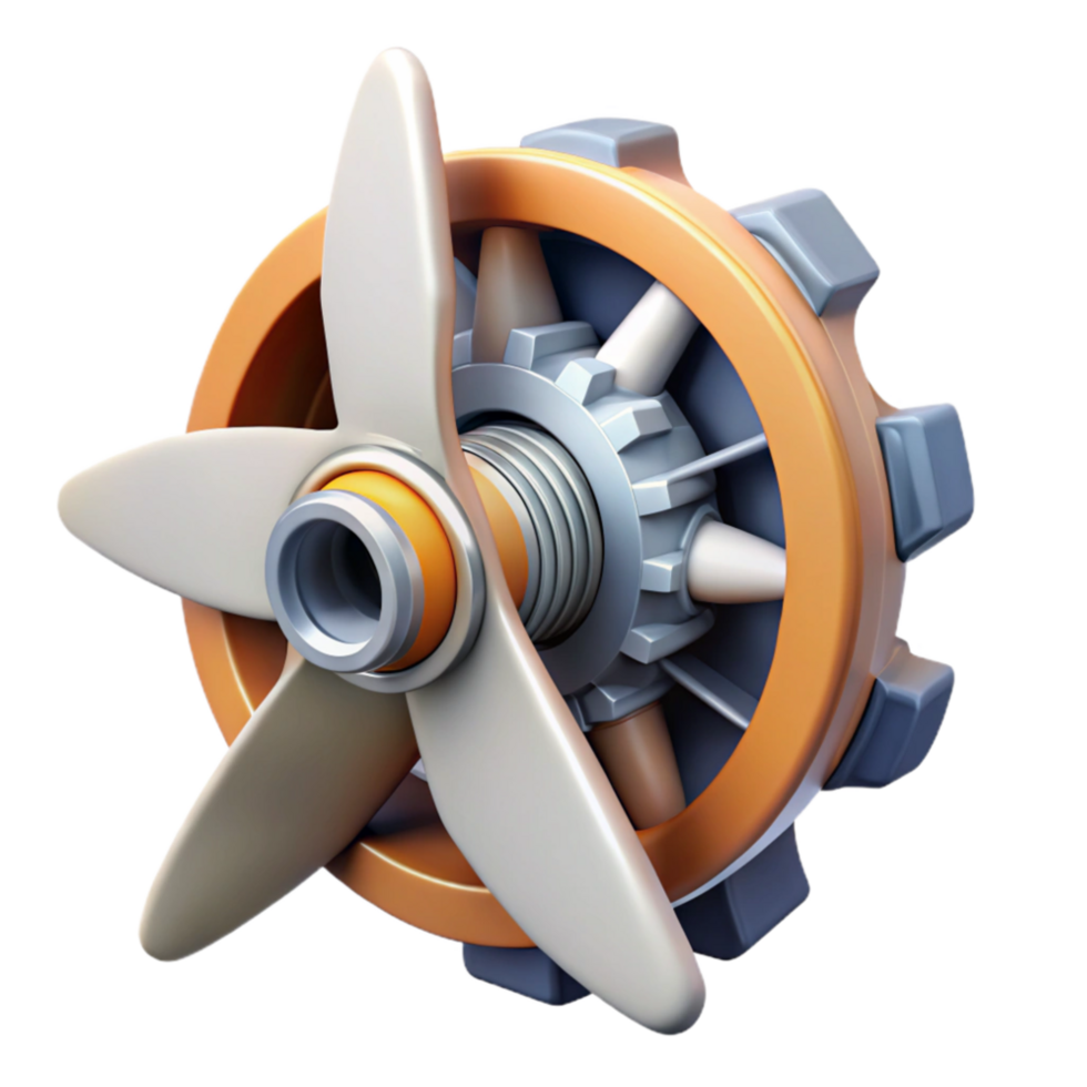 beautiful classic Wind Turbine Gearbox Diagram Isolated premium png