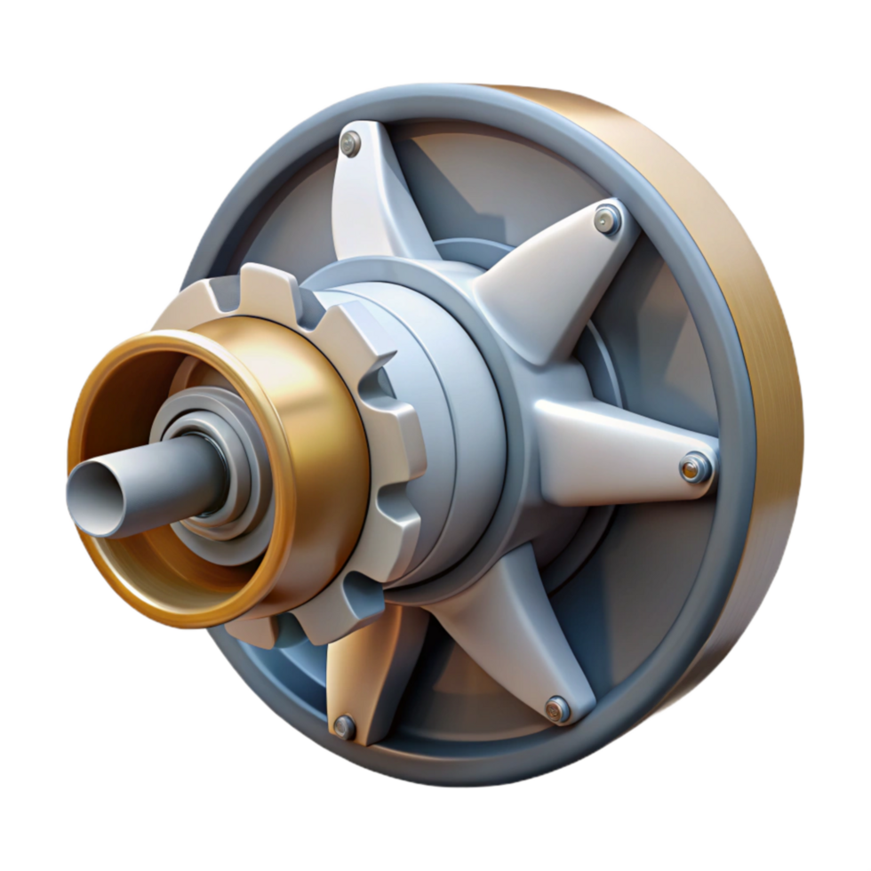 dramatic creative Wind Turbine Gearbox Closeup Cutout Transparent Background premium png