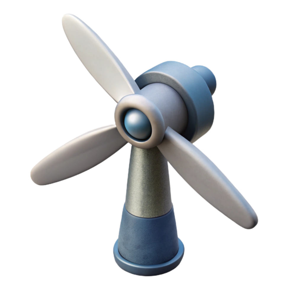 beautiful classic Wind Turbine Generator Close Up Isolated authentic png