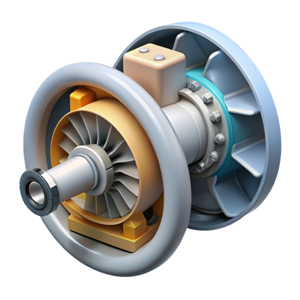 serene traditional Wind Turbine Gearbox Internal View Cutout authentic png