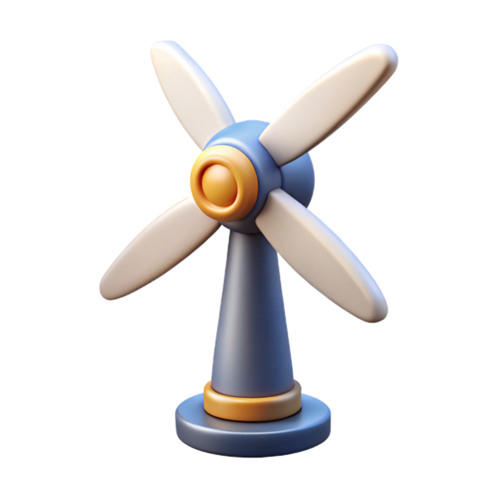 vibrant minimalist Wind Turbine Icon Transparent Background premium png