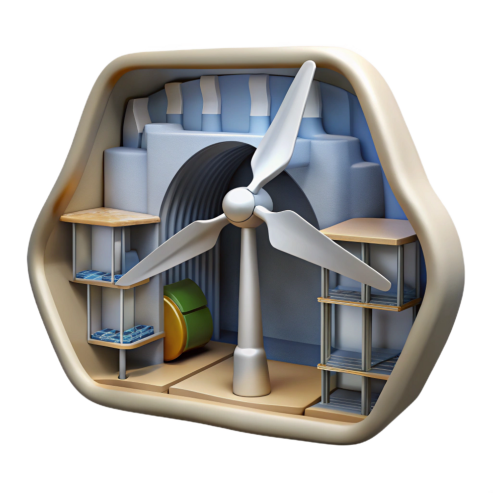 dramatic modern Wind Turbine Generator Interior Cutout premium png