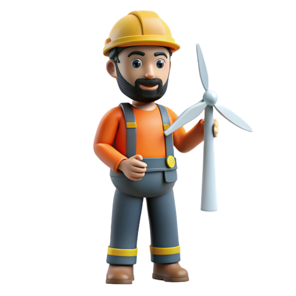 stunning abstract Wind Turbine Maintenance Worker Cutout professional png