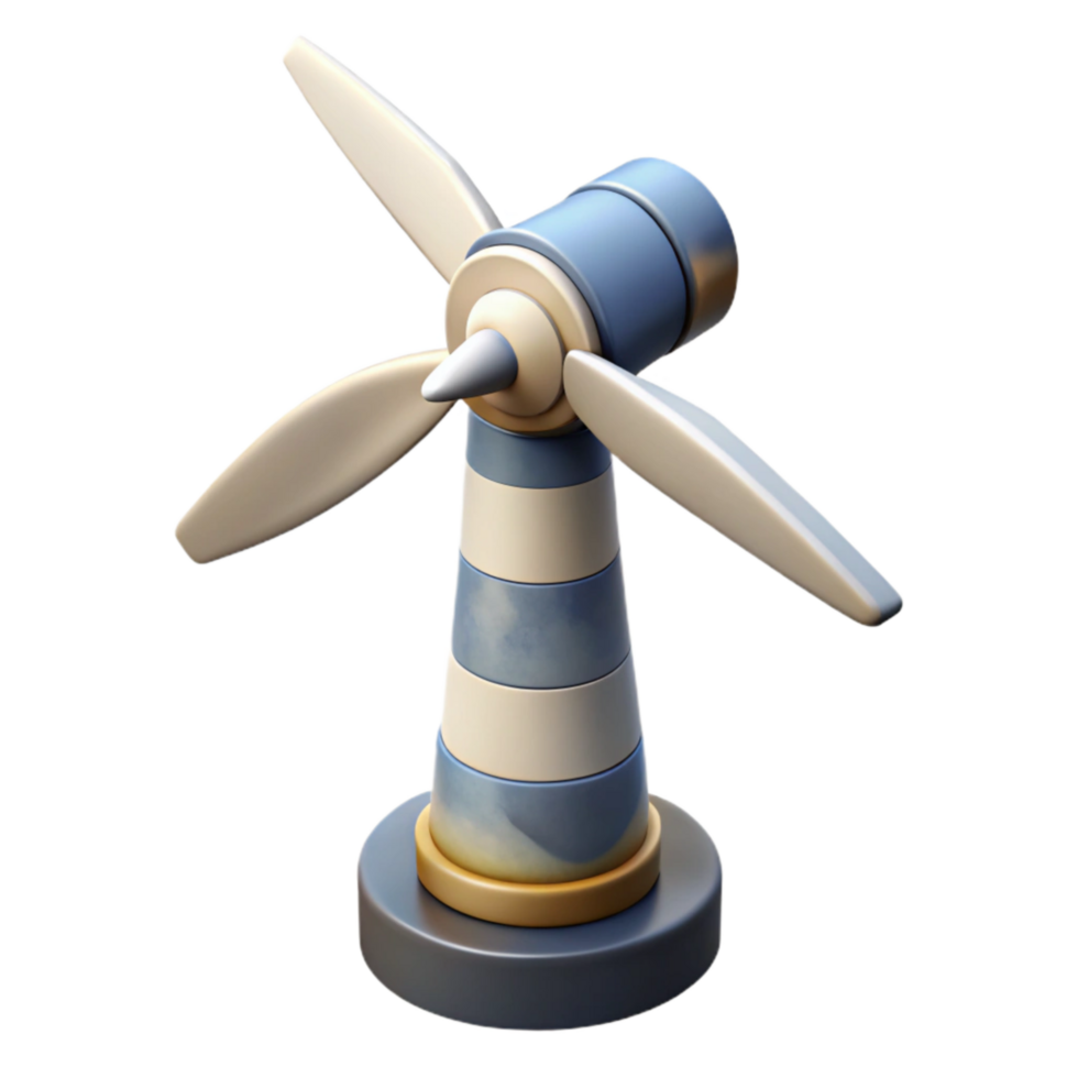 serene abstract Wind Turbine Renewable Energy Technology Transparent Background detailed png