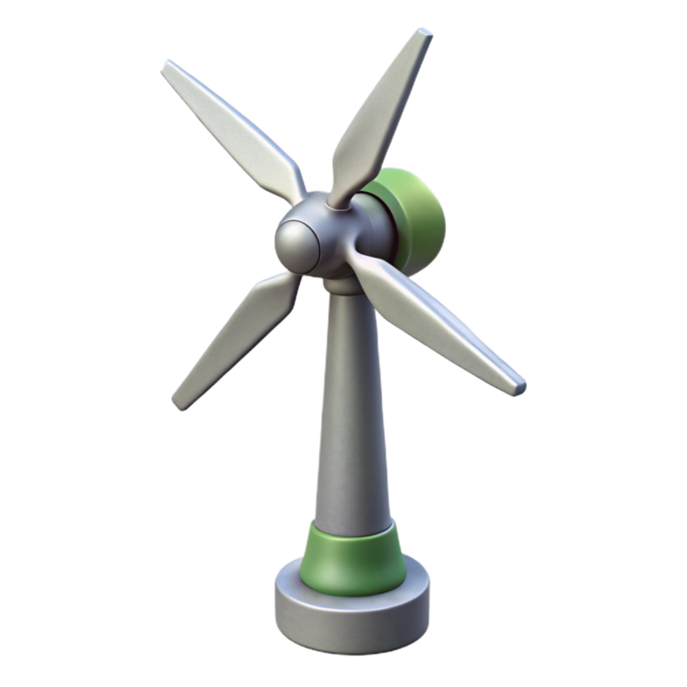 dramatic modern Wind Turbine Side View Isolated Element genuine png
