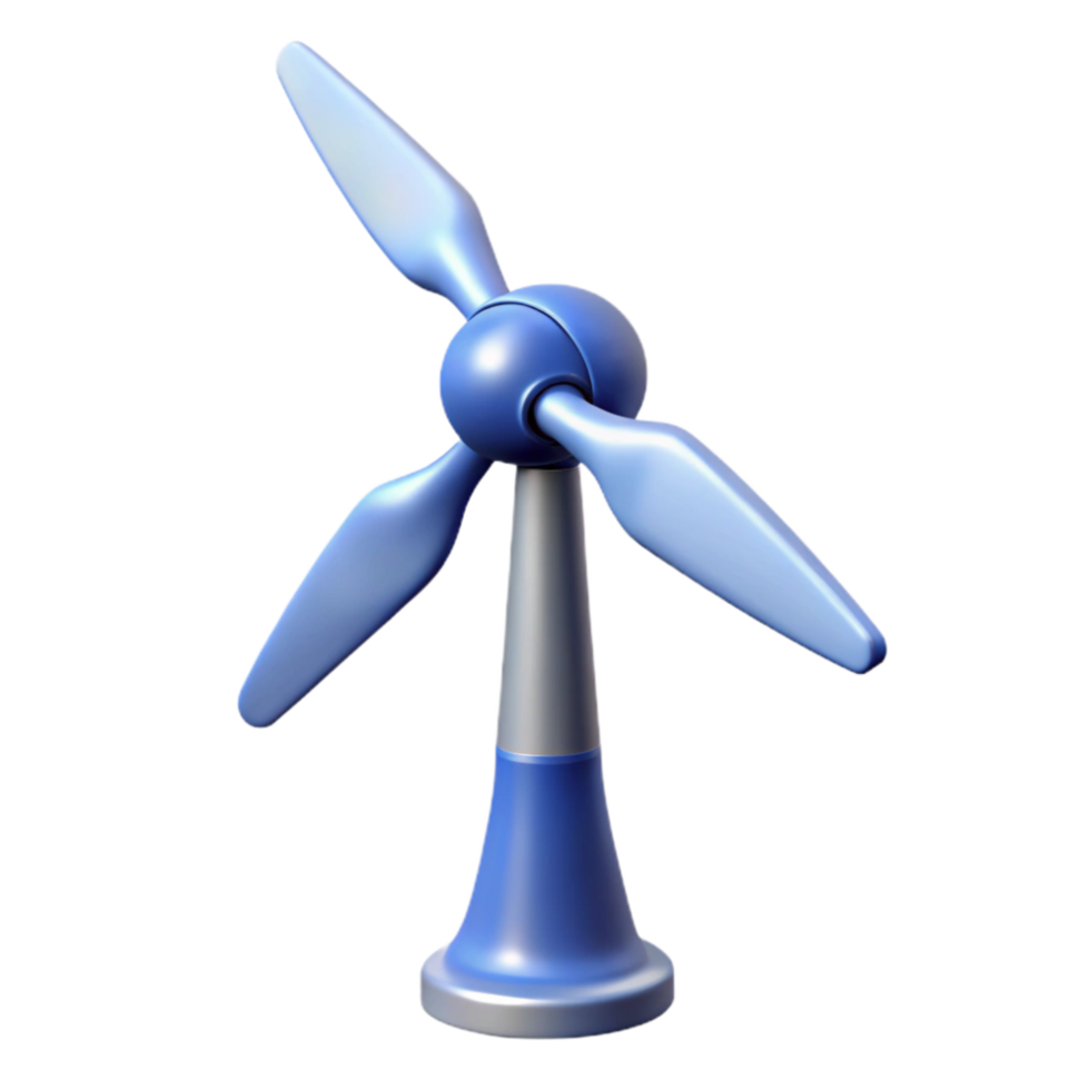 magnificent abstract Wind Turbine Silhouette Against Blue Sky Transparent Background detailed png