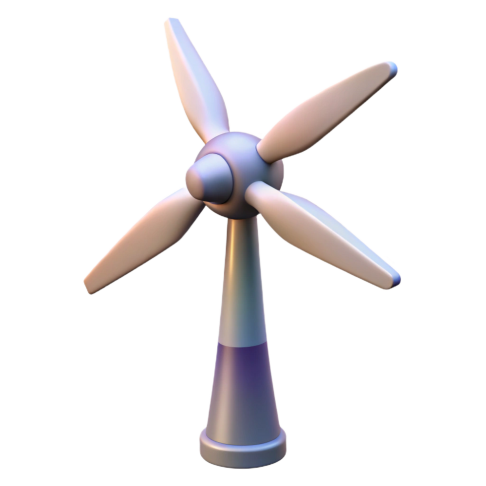 serene abstract Wind Turbine Silhouette Isolated with Gradient Sky genuine png