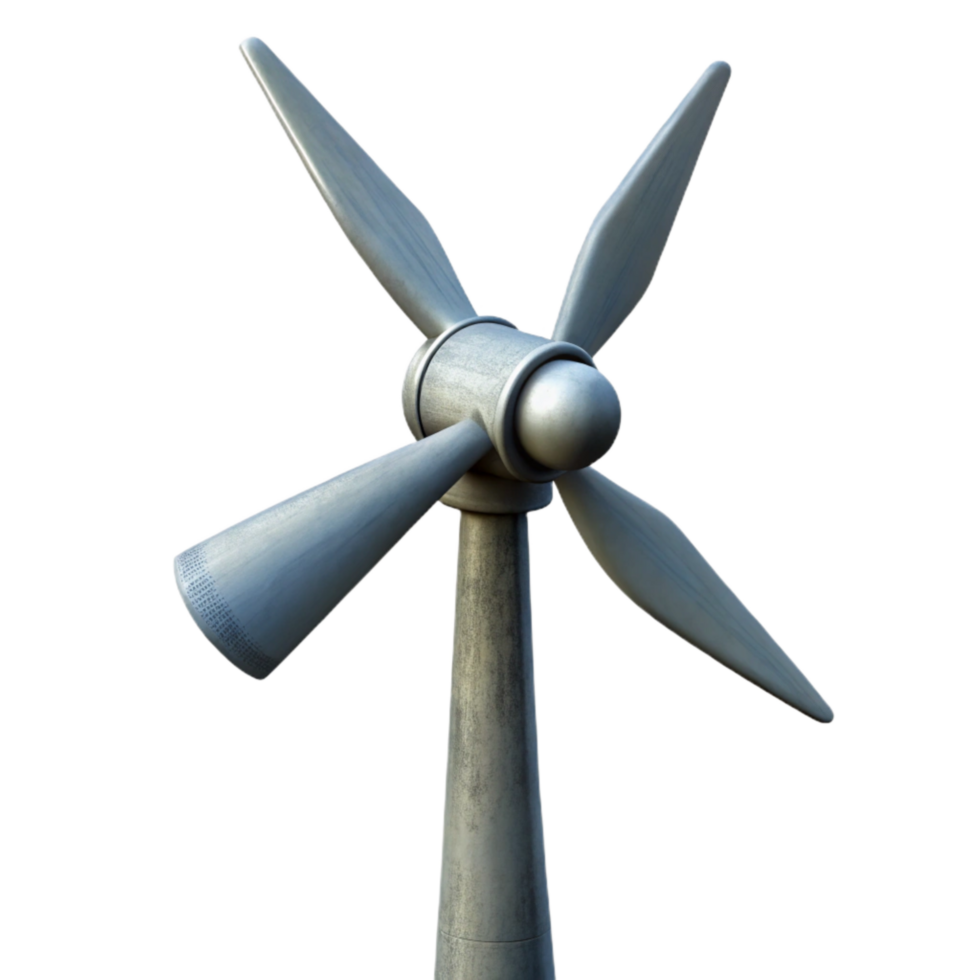 wonderful minimalist Wind Turbine Silhouette Side Angle Transparent Background authentic png