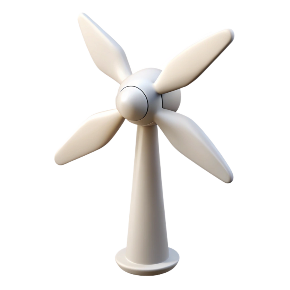 beautiful rustic Wind Turbine Spinning White Transparent Background Cutout exclusive png