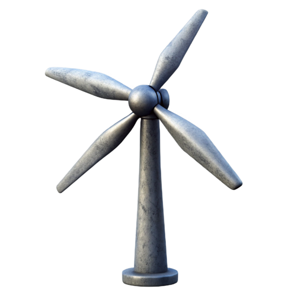 vibrant rustic Wind Turbine Silhouette with White Background Isolated exclusive png