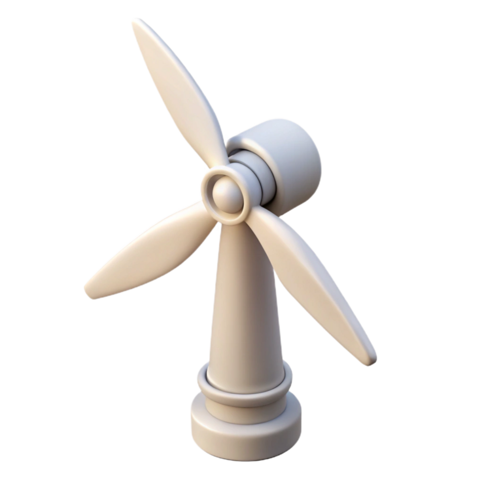 dramatic abstract Wind Turbine Spinning White Transparent Background Cutout premium png