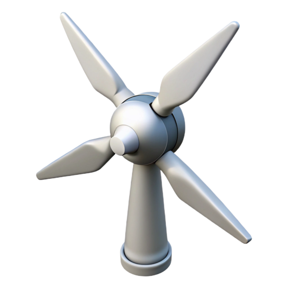 vibrant creative Wind Turbine Top View with White Background Isolated authentic png