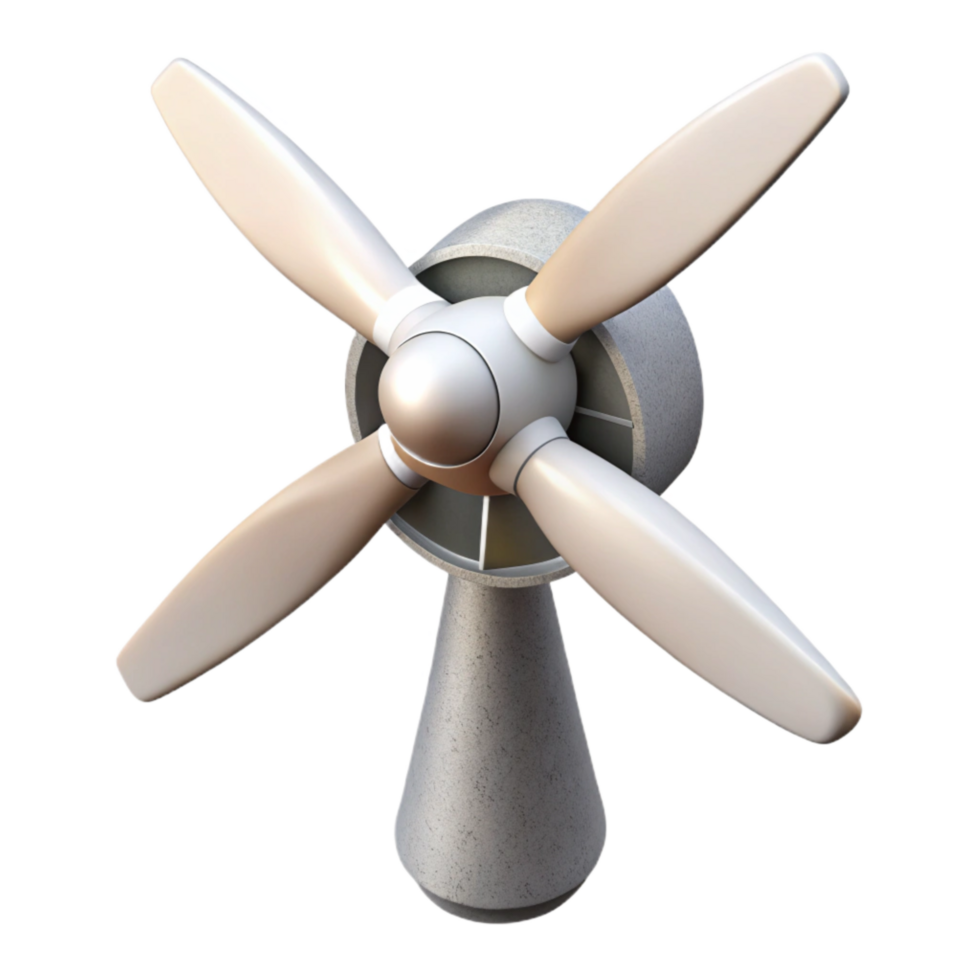 beautiful modern Wind Turbine Top View with White Background Isolated exclusive png