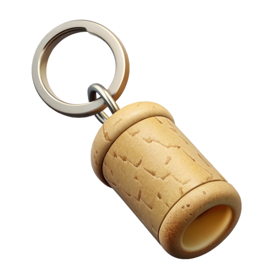 elegant artistic Wine Cork Keychain Craft Personalized Gift Transparent Background png