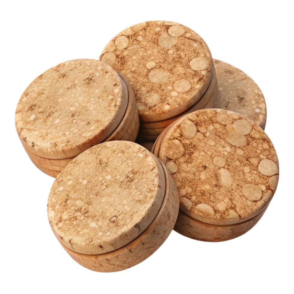 stunning classic Wine Cork Coasters Set of Six Round Shape Transparent Background original png