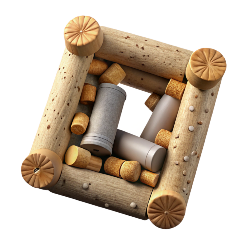 beautiful modern Wine Cork Picture Frame Rustic Decor Transparent Background original png