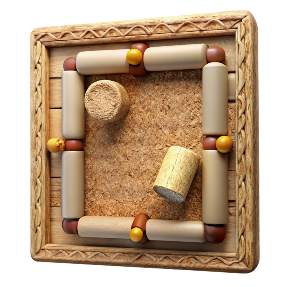 beautiful vintage Wine Cork Bulletin Board Front View Isolated premium png
