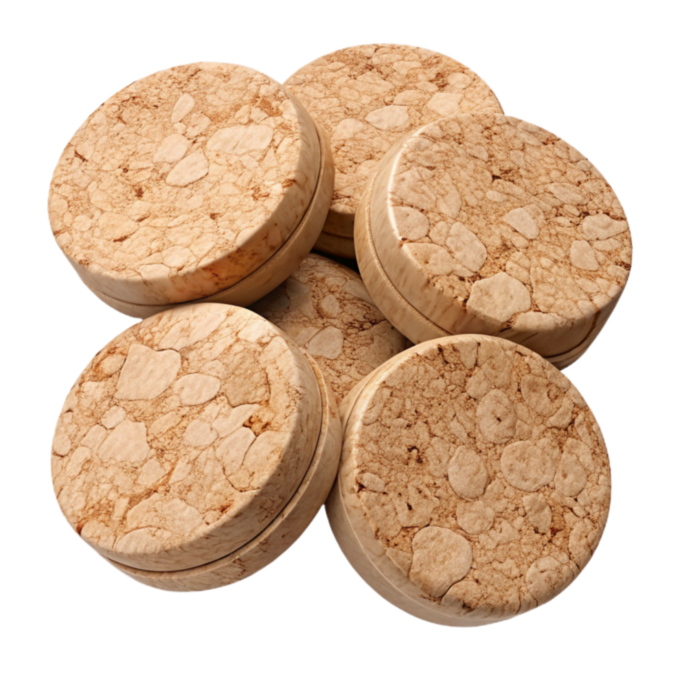 vibrant abstract Wine Cork Coasters Set of Six Round Shape Transparent Background genuine png