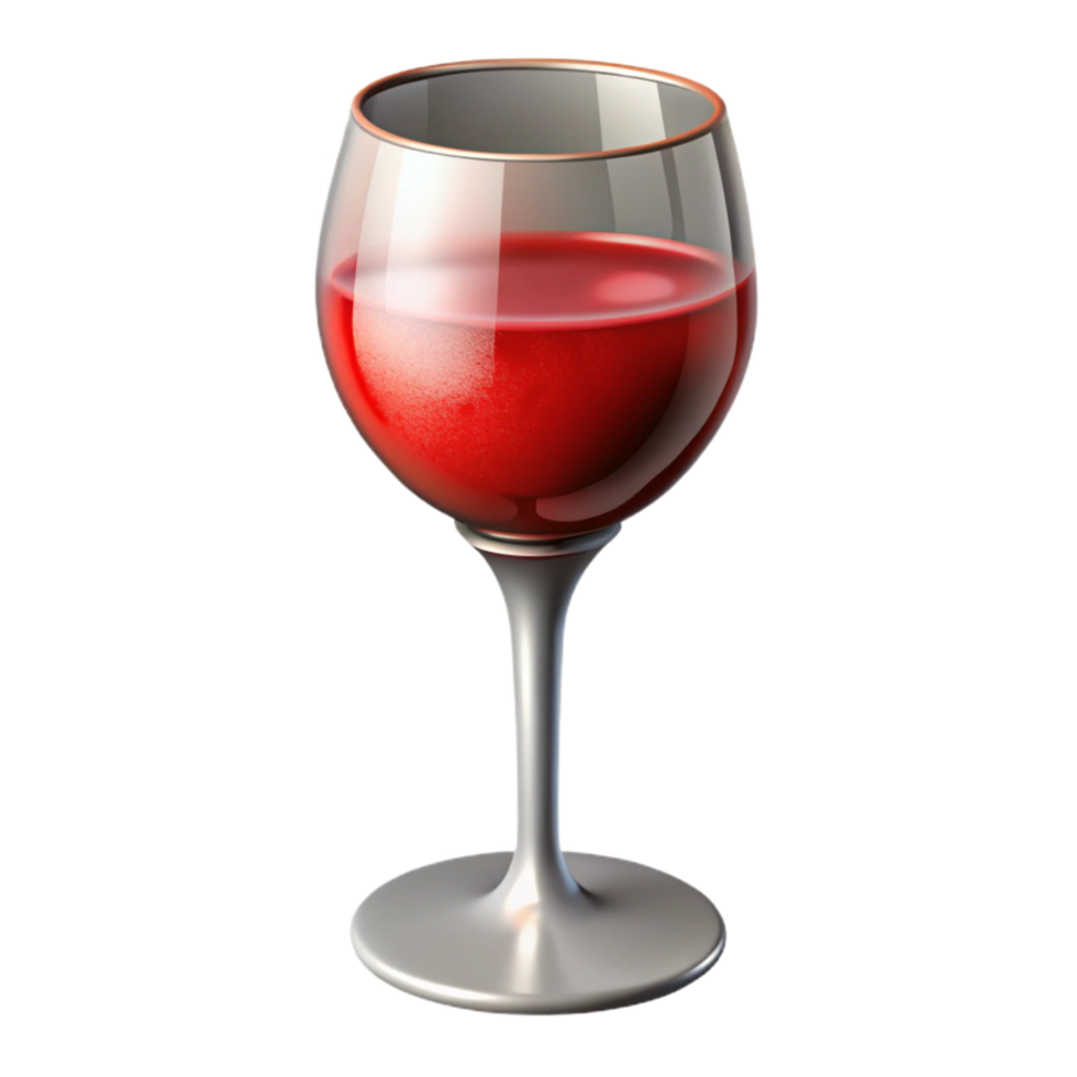 beautiful modern Wine Glass Red Wine Isolated on Transparent Background exclusive png