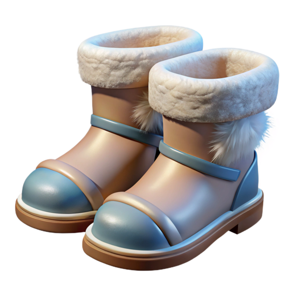 dramatic classic Winter Boots with Fur Lining Transparent Element exclusive png