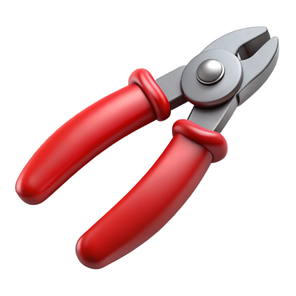 elegant modern Wire Cutters Red Handles Isolated detailed png