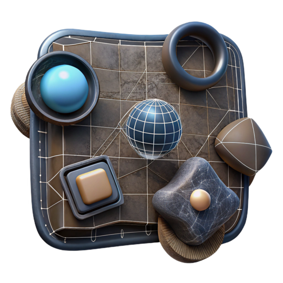 serene artistic Wireframe Ar Interface Elements with Dark Background Cutout high resolution png
