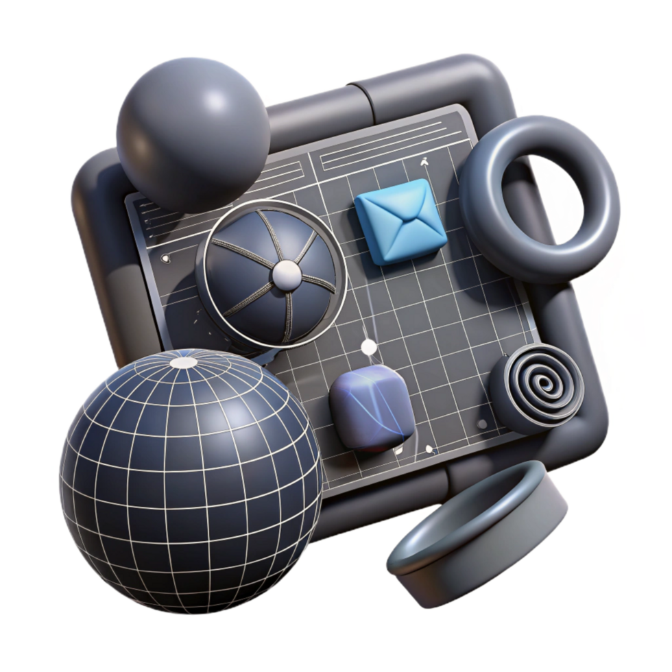 impressive artistic Wireframe Ar Interface Elements with Dark Background Cutout exclusive png