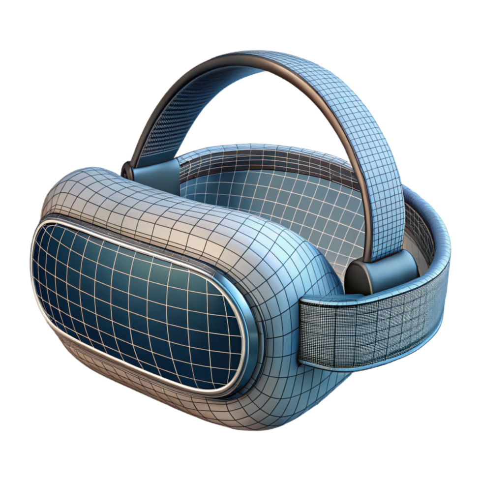 elegant traditional Wireframe Vr Headset Model Isolated Element png